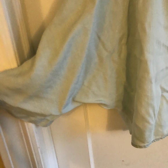 One shoulder chambray top w/ strap and bow L - Picture 2 of 6